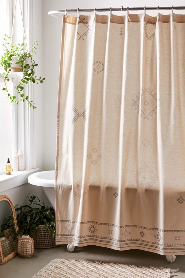 Duschvorhang waschen mit geometrischen Mustern Ideen für Dekoration