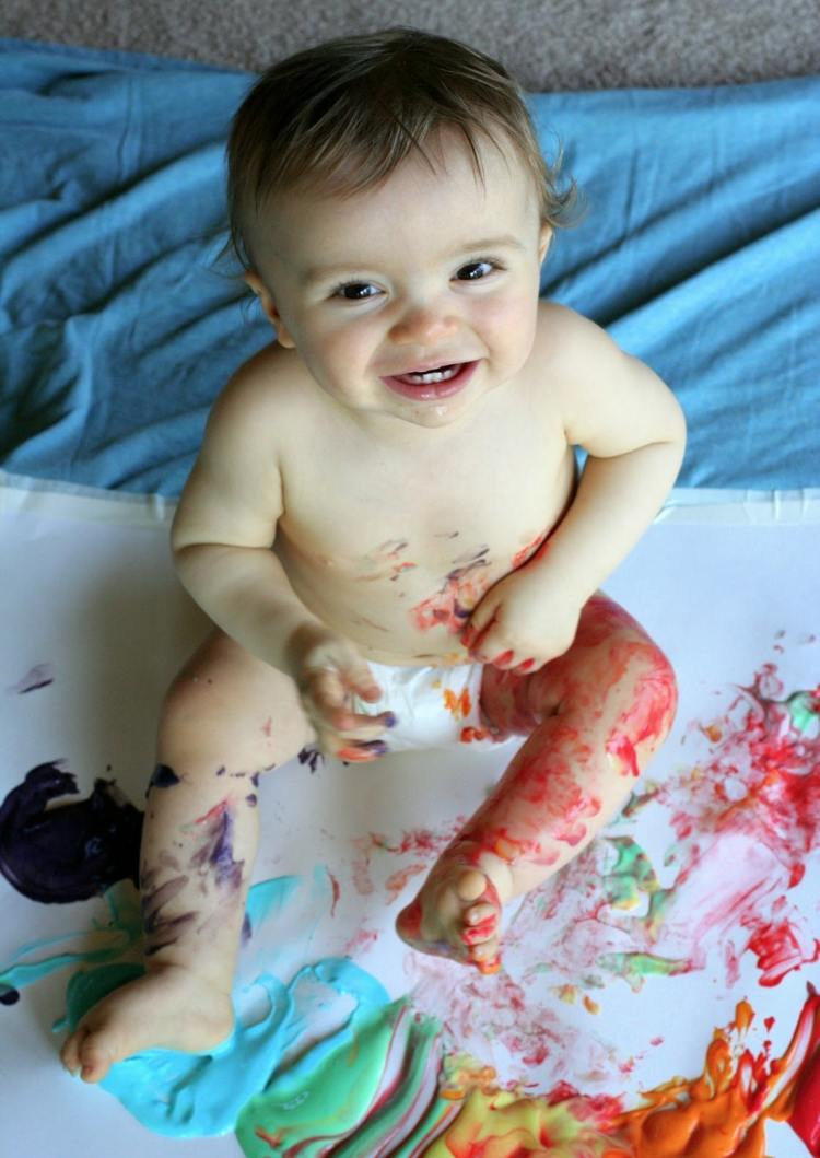 Fingerfarben ab 9 Monate zum kreativen Malen auf Papier