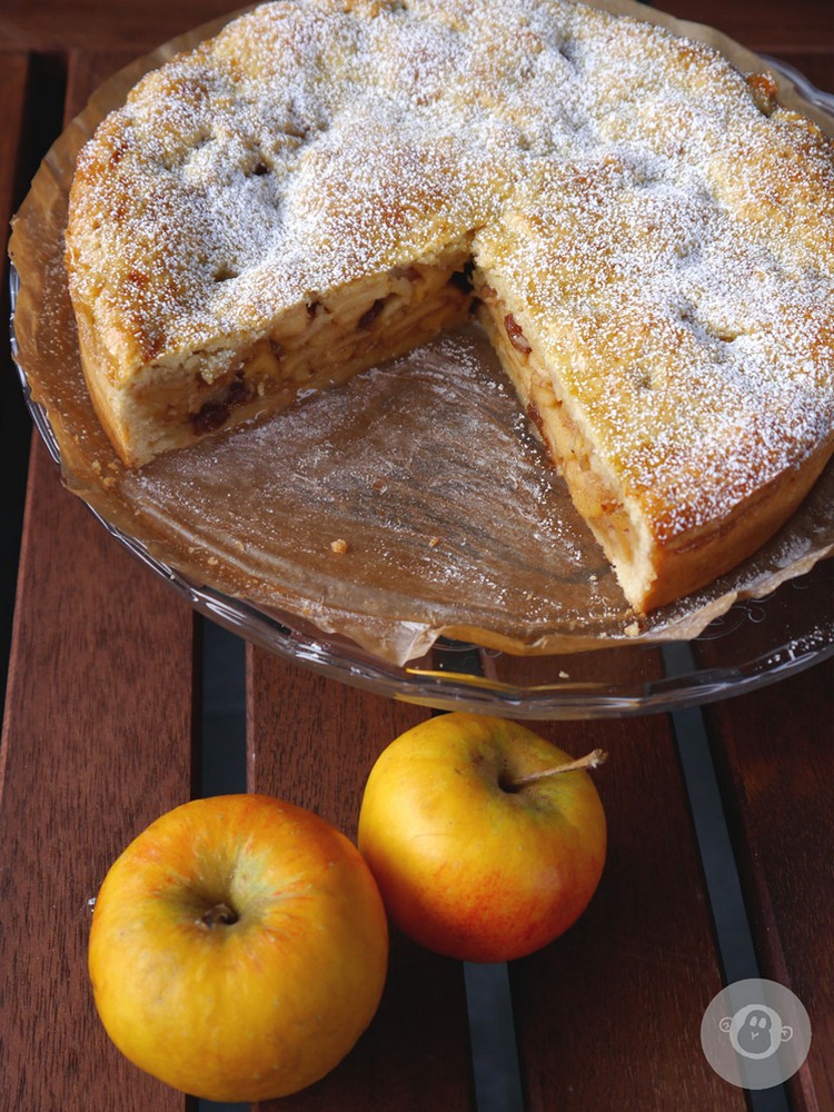 Gedeckter Apfelkuchen Rezept Streuselkuchen mit Äpfeln und Zuckerguss