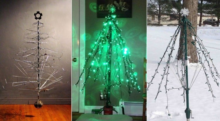Moderner Weihnachtsbaum aus Regenschirmen - Alternative zum Klassiker