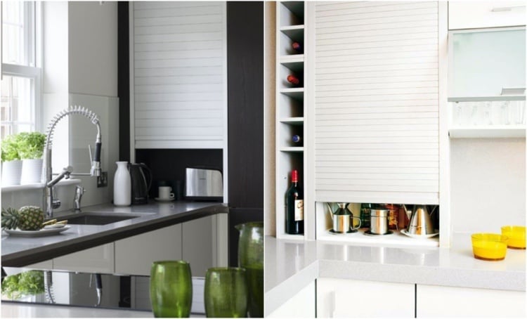 Furniture roller shutters in the kitchen optimize storage space
