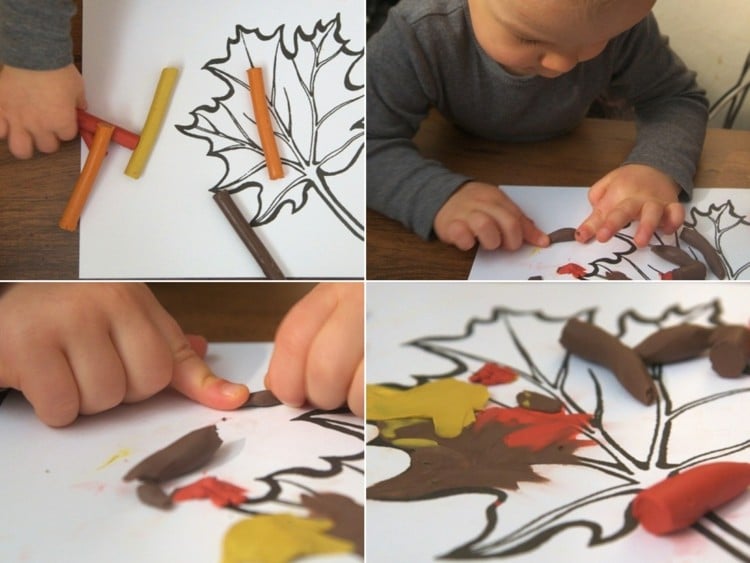 Selbst gemachte Bilder mit Knete für Kleinkinder zu Hause oder im Kindergarten