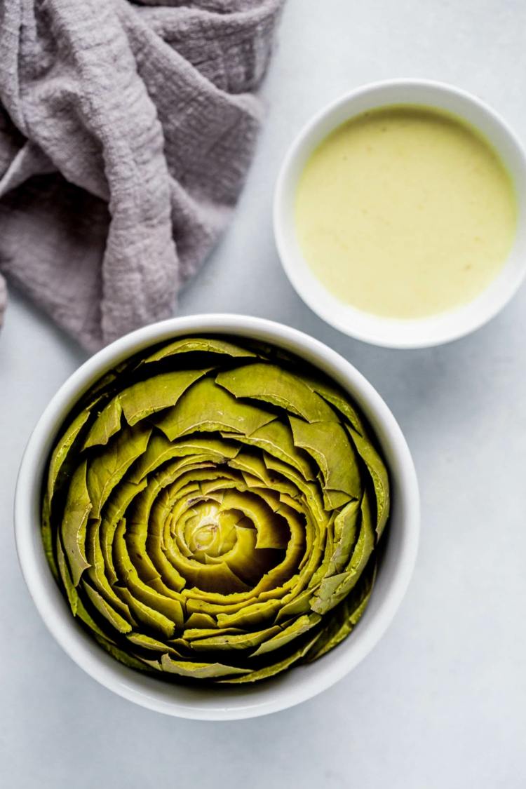 Mustard dip for artichokes - prepare healthy vegetables with sauce