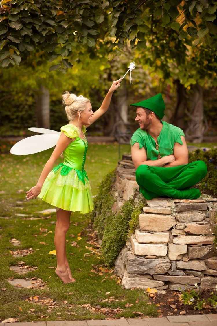 Tinkerbell Frisur selber machen Anleitung Halloween Kostüme für Paare
