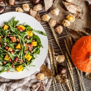 Vorspeise Salat Herbst Hokkaido Kürbis Rezepte