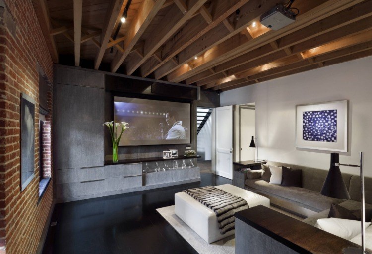 rustikales innendesign in kombination mit modernen einrichtungselementen im wohnraum