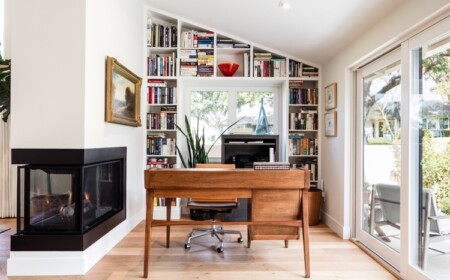 Arbeitszimmer einrichten nach Feng Shui gestalten Schreibtisch aus Holz