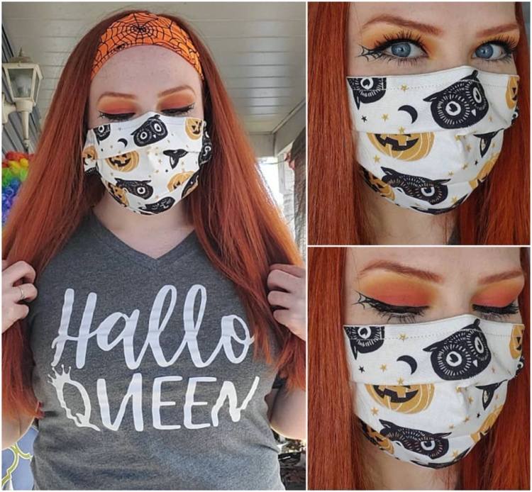 Augen Make-up zu Halloween mit Maske