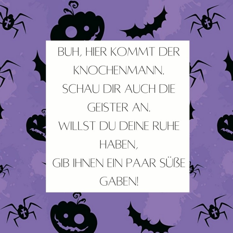 Buh, hier kommt der Knochenmann - Halloween-Spruch für Kinder