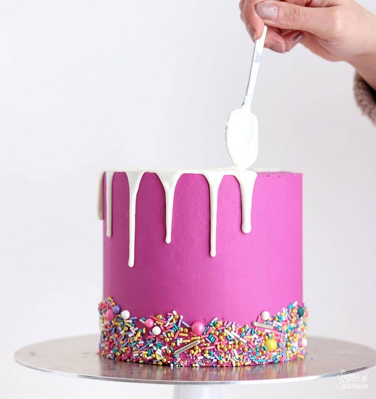 Drip Cake Tipps Funfetti Geburtstagskuchen