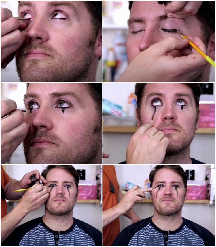 Floki schminken einfache Anleitung mit flüssigem Eyeliner