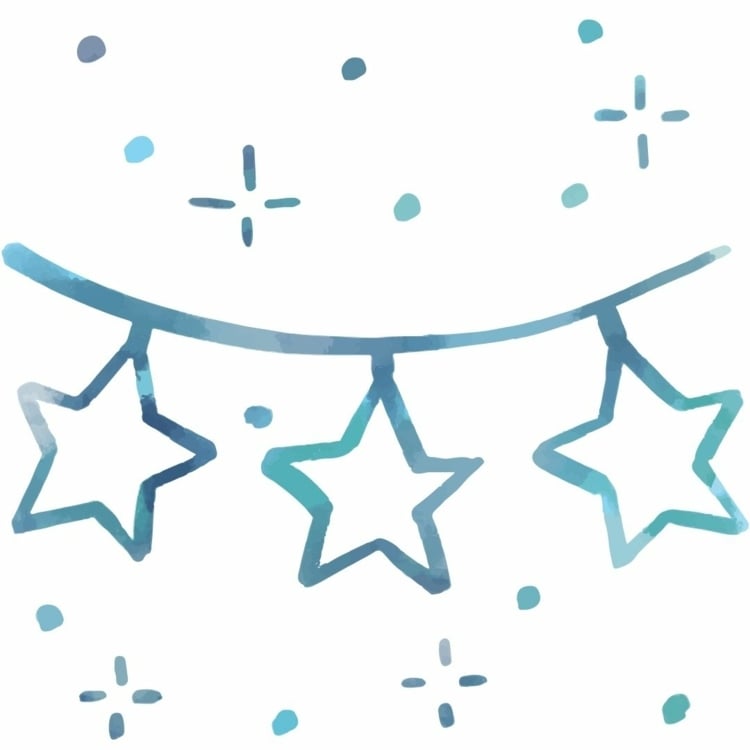 Girlande ans Fenster malen mit Kreidemarker - Sterne und Schneeflocken