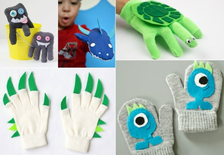 Handschuhe für Kinder gestalten - Dekoideen und Inspirationen zum Basteln mit alten Handschuhen
