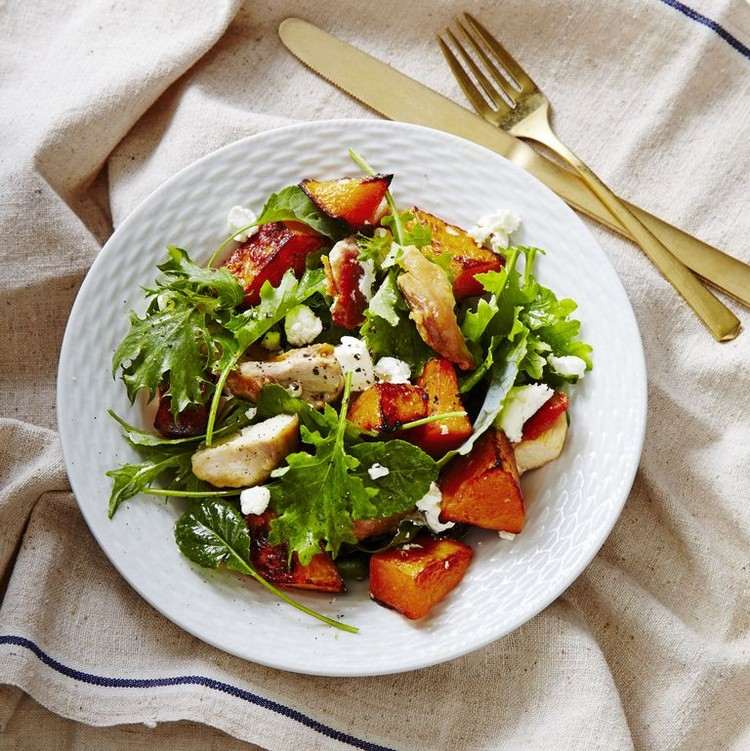 Herbst Rezept für Salat mit Butternuss Kürbis