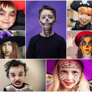 Kinderschminken zu Halloween einfache Ideen zum Nachmachen