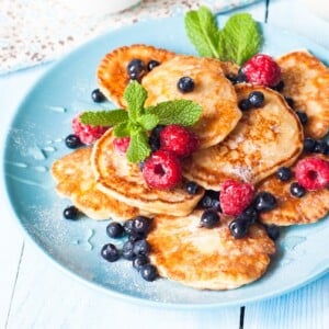 Pancakes mit Proteinpulver und Haferflocken gesunde Pfannkuchen ohne Mehl