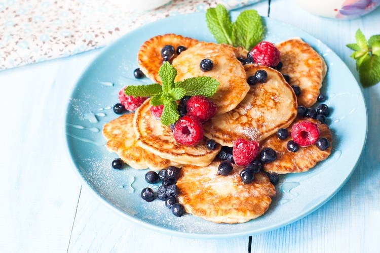 Pancakes mit Proteinpulver und Haferflocken gesunde Pfannkuchen ohne Mehl