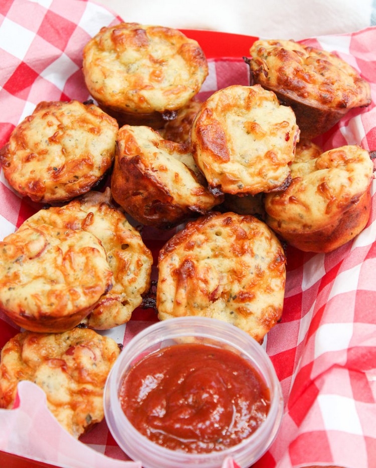 Pizzateig mit Proteinpulver Rezepte gesunde Pizza Muffins kalorienarm
