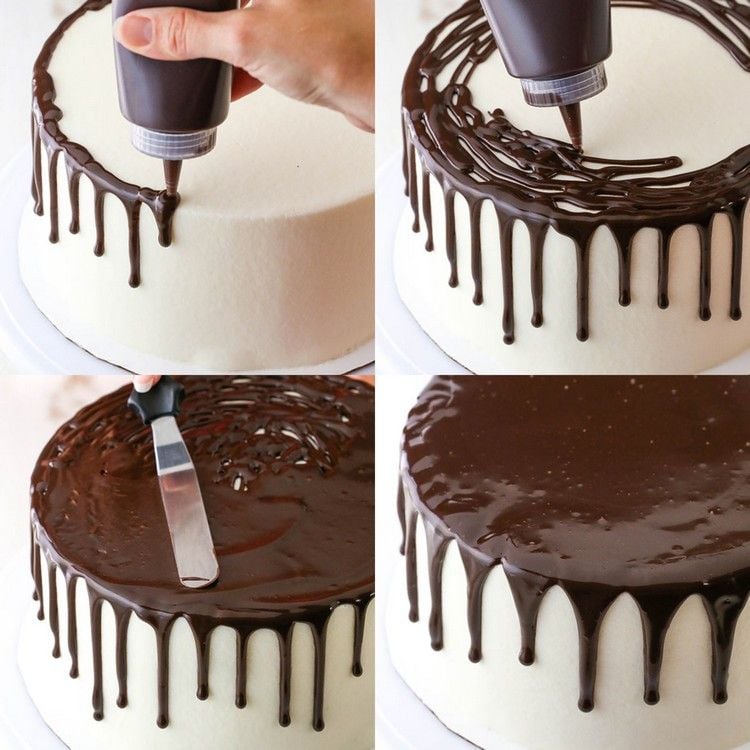 Schokoladenganache temperieren Tipps Drip Cake dekorieren