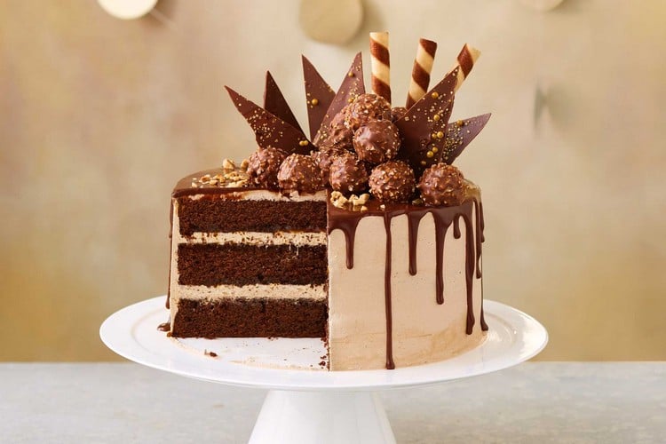 Schokoladentorte Rezept einfach Drip Cake welche Schokolade für die Ganache