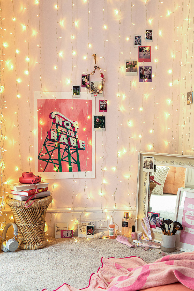 Zimmer mit Lichterketten dekorieren Ideen für das Jugendzimmer
