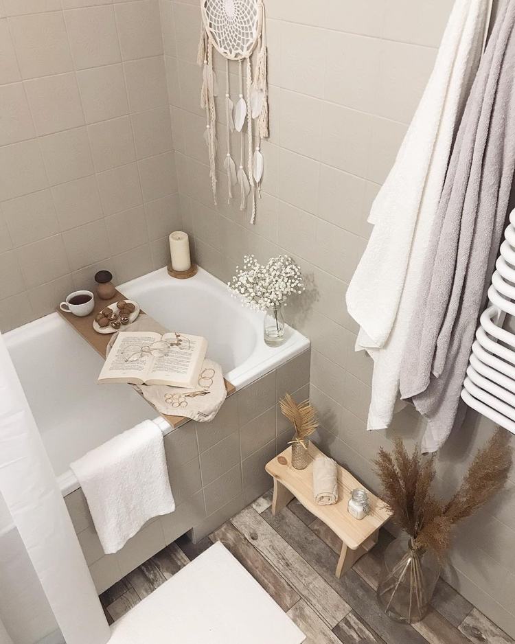 boho style badezimmer mit traumfänger als deko