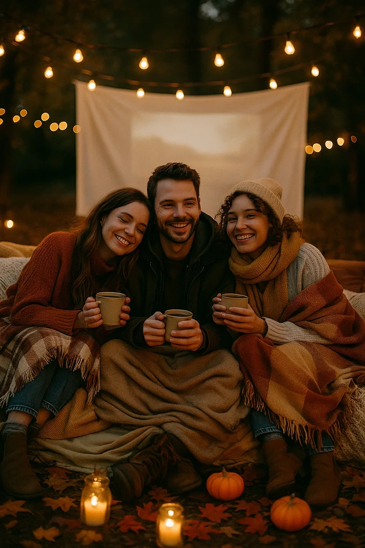 geburtstag feiern im herbst erwachsene filmabend mit kuscheldecken