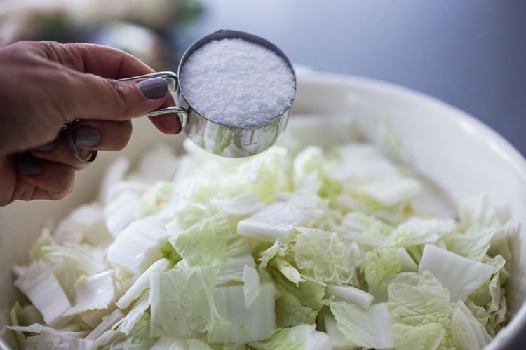 koscheres salz oder meersalz für chinakohl verwenden und die fermentation fördern