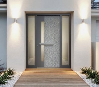 3D Relief Detail für moderne Haustür aus Aluminium von Pirnar