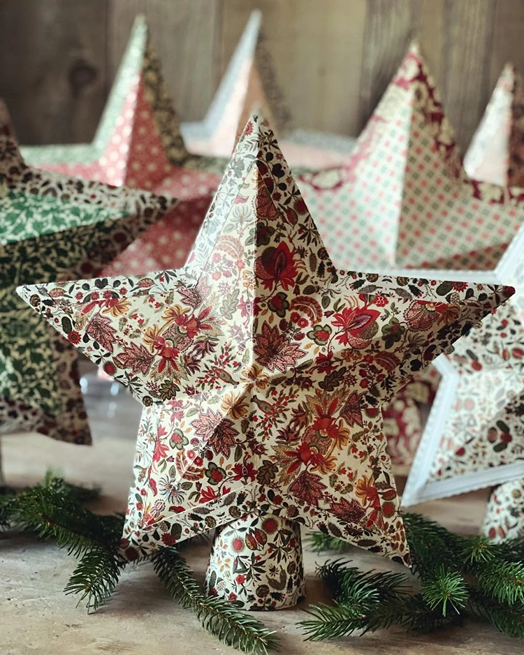 3d stern aus papier für die christbaumspitze basteln