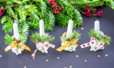 DIY Adventsdeko neue Ideen für Adventskerzen