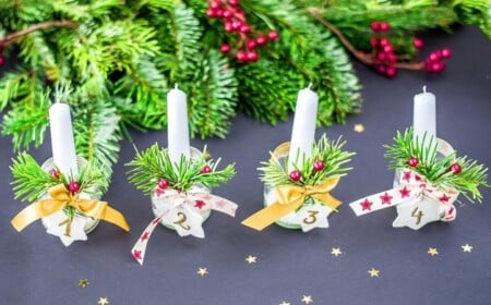 DIY Adventsdeko neue Ideen für Adventskerzen