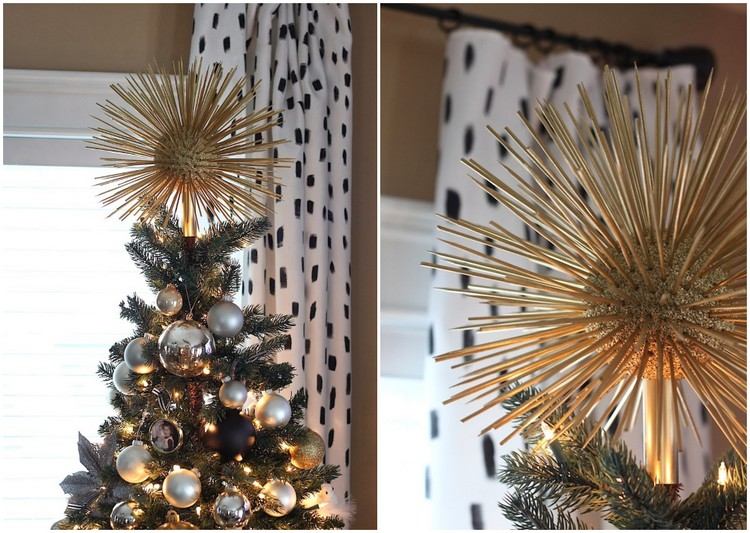 DIY Weihnachtsbaumspitze gold Stern
