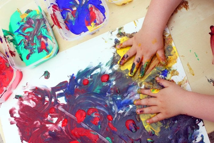 Fingerfarben für Kleinkinder selber machen