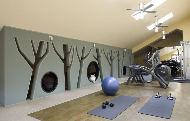 Fitnessraum Zuhause klein Fitnessstudio privat einrichten Tipps