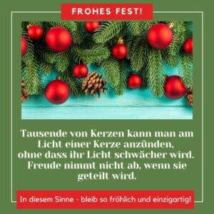 Freude nimmt nicht ab, wenn sie geteilt wird - Idee für einen Weihnachtsgruß