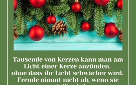 Freude nimmt nicht ab, wenn sie geteilt wird - Idee für einen Weihnachtsgruß