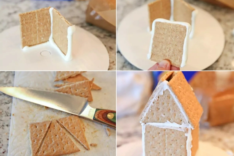 Lebkuchenhaus aus Butterkeksen als Alternative ohne backen