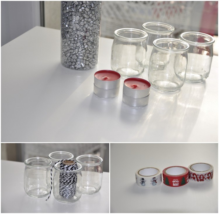 Materialien DIY Adventskranz aus Gläsern einfach