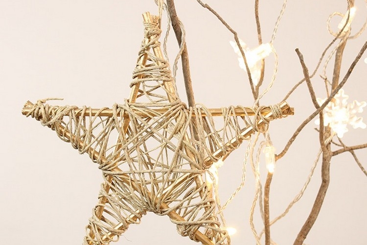 FONDOTIN Weihnachtsbaumspitze Stern Gold - 23cm Festliche Dekoration