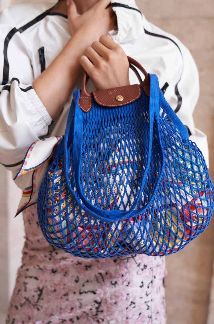 Trend-Taschen 2021 aus natürlichen Materialien Netztasche in Blau von Longchamp