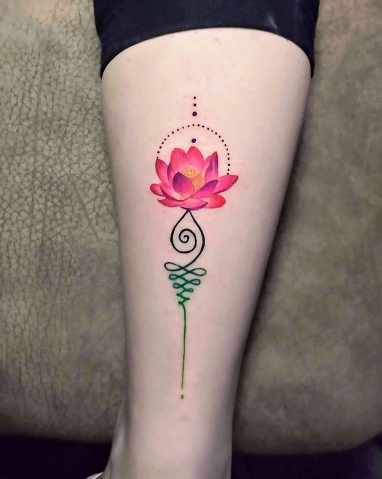 Unalome Buddhismus Bedeutung Lotus Tattoodesign