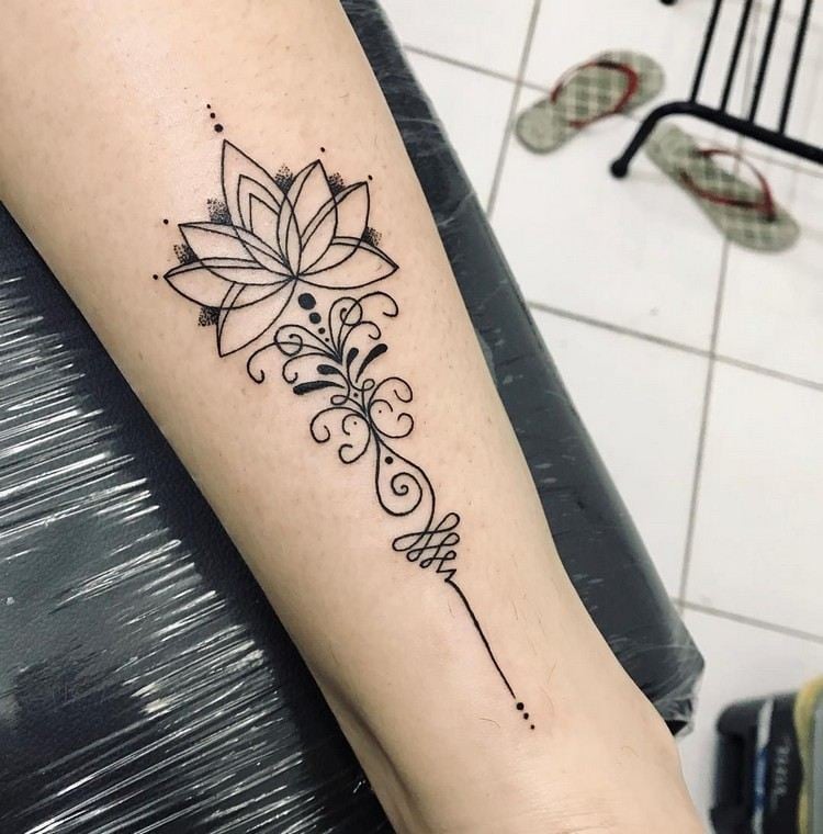 Unalome Tattoo Bedeutung Lotus Blume Tattoodesign Ideen