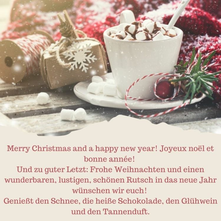 Wünsche für Weihnachtskarte auf Deutsch und Englisch mit Humor