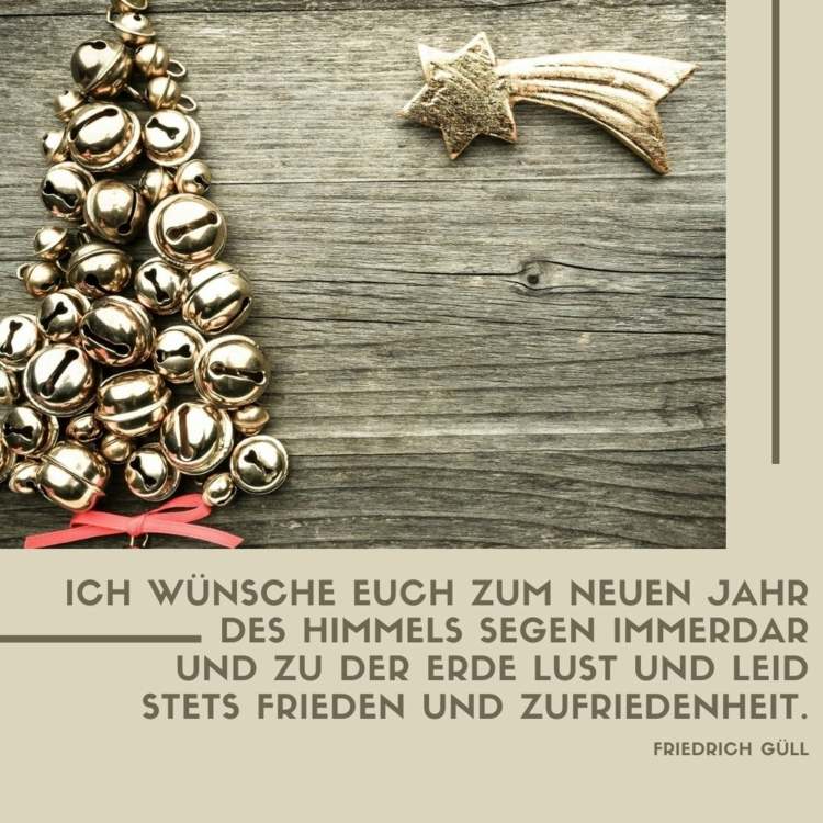 Wünsche für Weihnachtskarte und zum neuen Jahr - Zitat von Friedrich Güll
