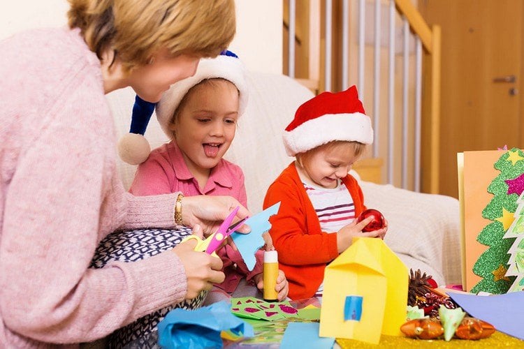 Zu Weihnachten basteln mit 3-jährigen Kindern DIY Geschenke