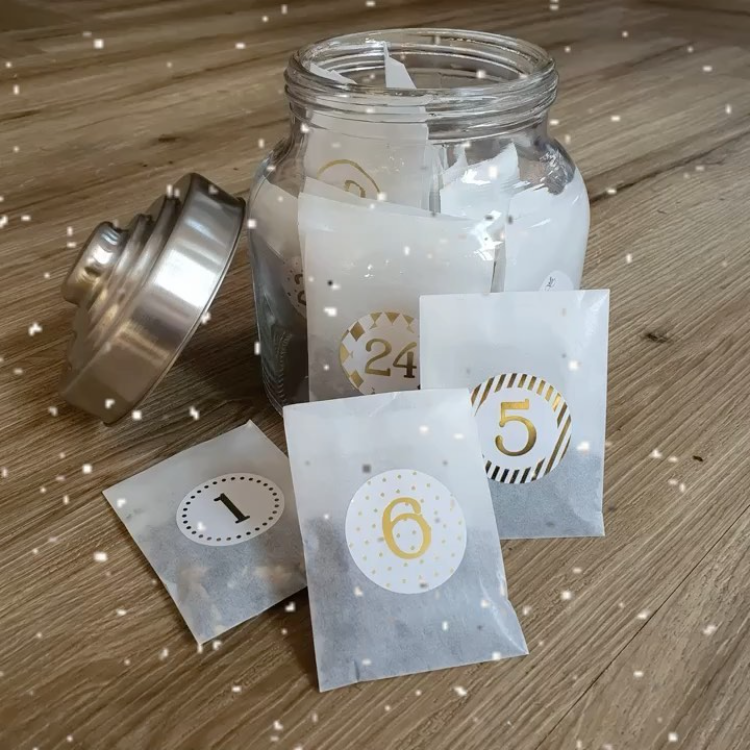 adventskalender im glas mit teesorten