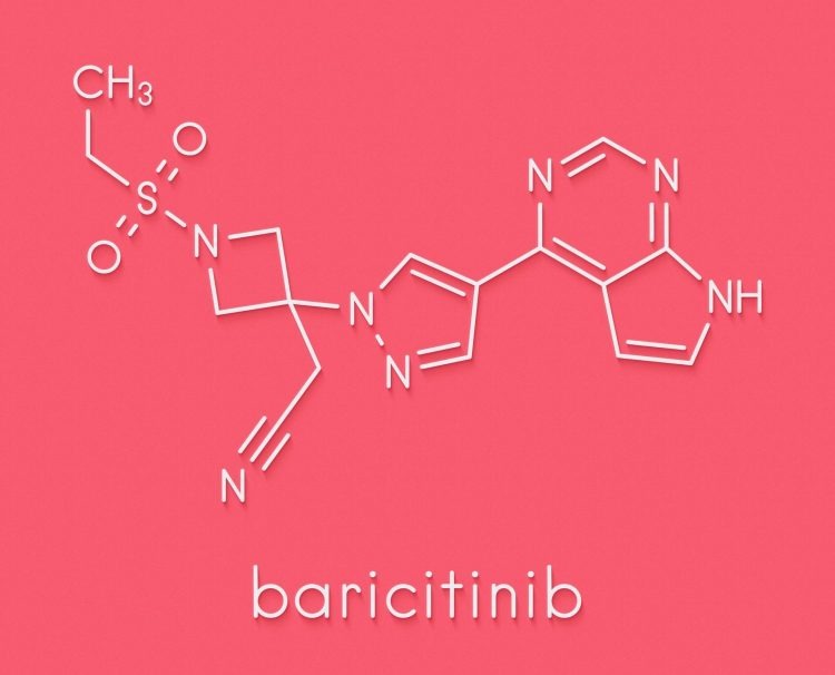 chemische formel von rheuma medikament gegen arthritis namens baricitinib wirksam auch bei covid 19