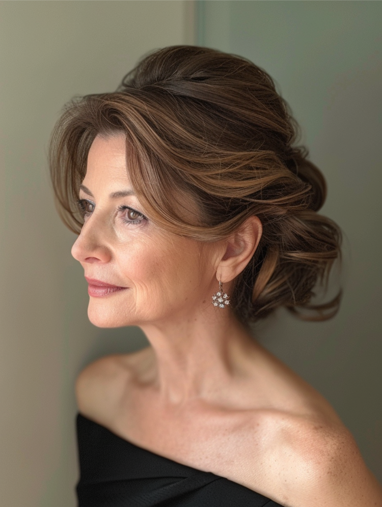 frisuren für niedrige stirn elegante hochsteckfrisur