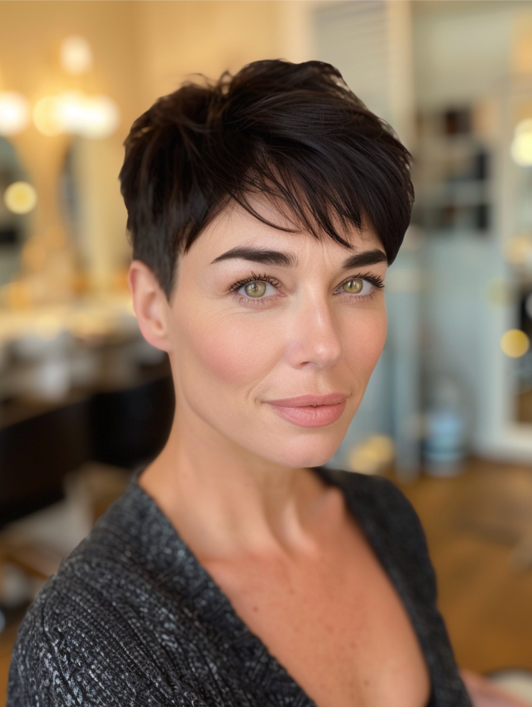 frisuren für niedrige stirn micro bangs